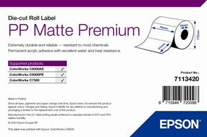 Epson PP Matt Címke Prémium, Kivágott Tekercs, 76mm x 51mm, 2310 Címke