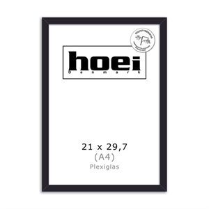Sorter træramme til foto og plakaterer 21 x 29,7 PLEXI cm ( A4 )