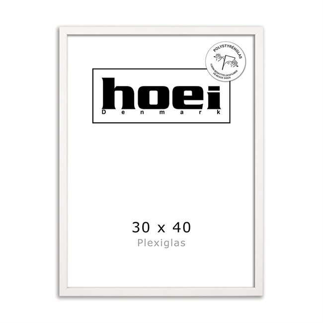 Hvid fa keret egy fotó és plakát számára 30 x 40 - PLEXI cm