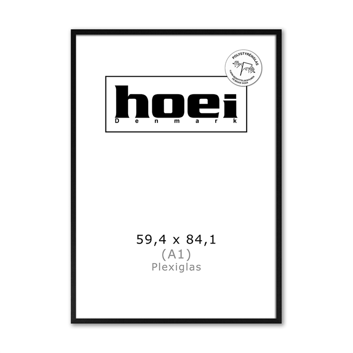Sort fa keret fényképekhez és plakátokhoz 59,4 x 84,1 - A1 PLEXI cm