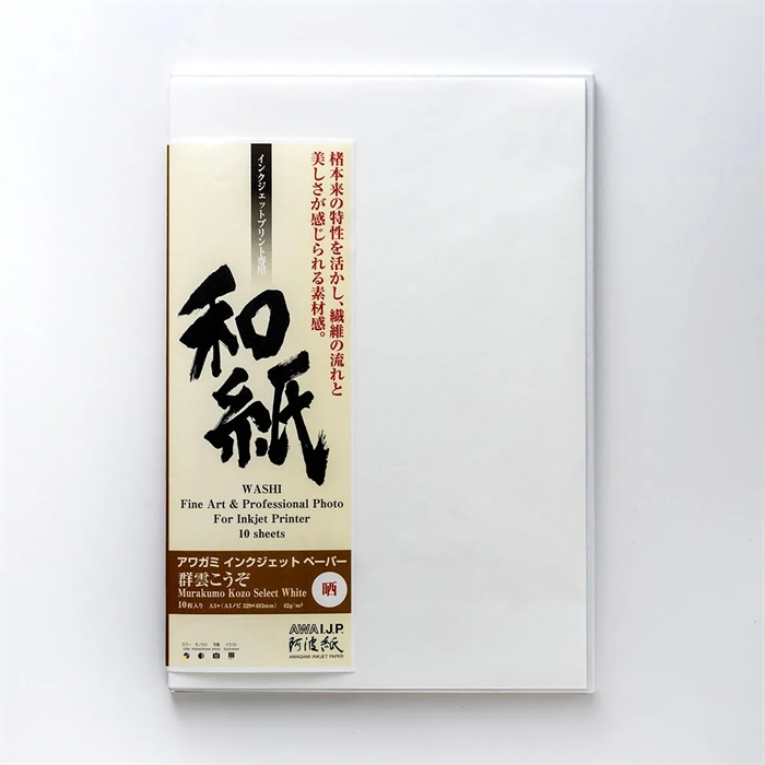 Awagami Murakumo Kozo Select white - 42 g/m², A3+ 10 ív