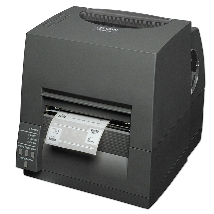 Citizen CL-S631II, 12 pont/mm (300 dpi), EPL, ZPL, Datamax, több IF (Ethernet, Premium), fekete
