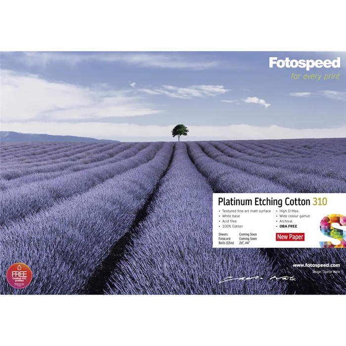 Fotospeed Platinum Etching Cotton 310 g/m² - 44" x 15 méter